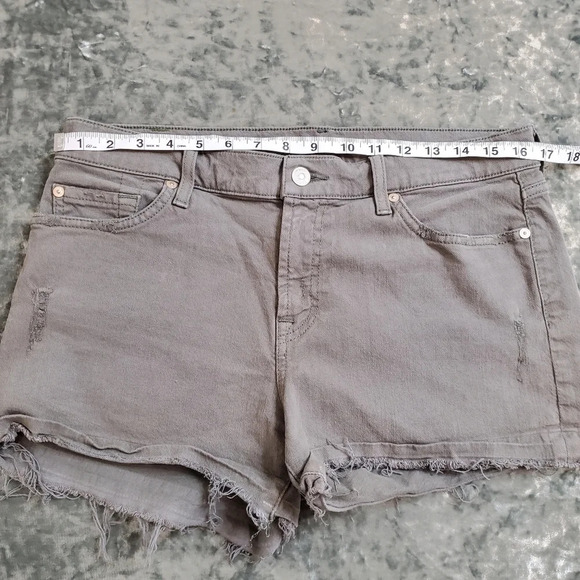 7 For All Mankind Denim Green Shorts - Picture 4 of 6